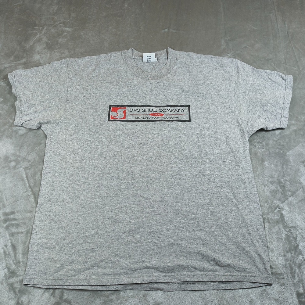 Vintage‎ DVS Shoe Company Shirt Mens XL Gray 90s Short Sleeve Made In USA Rare